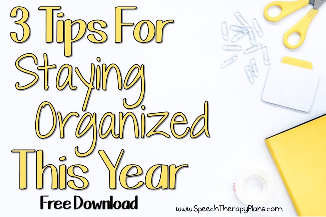 Speech Therapy Plans: Staying Organized