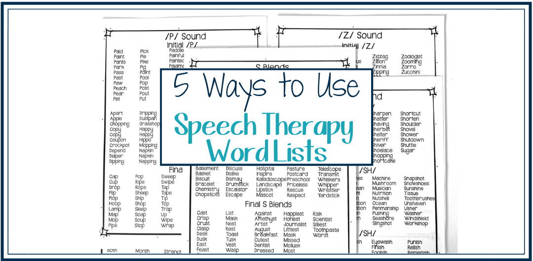 speech therapy words list